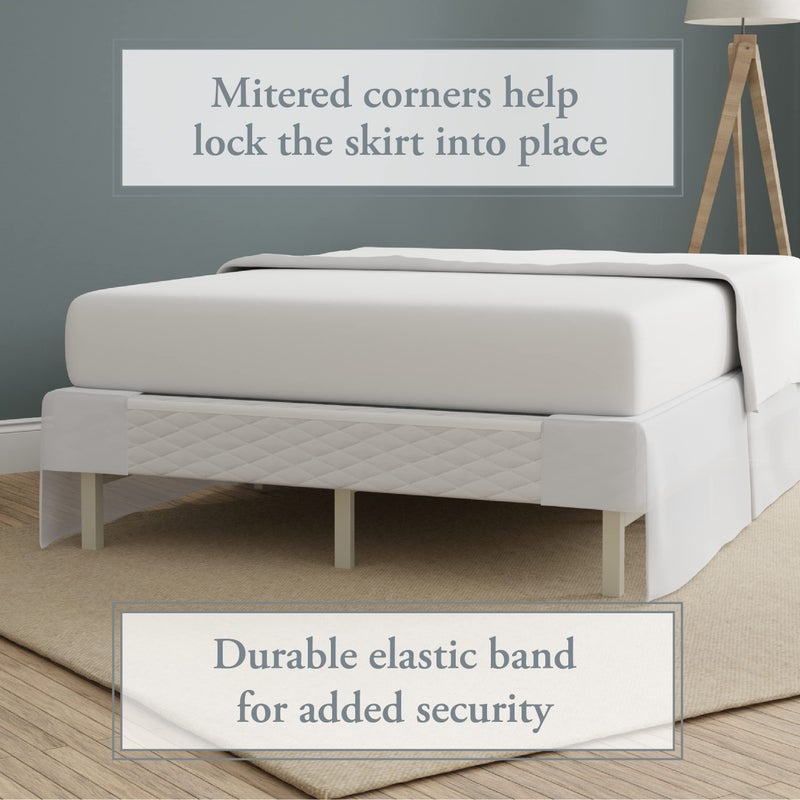 Bed Maker's Bed Makerâ€™s Never Lift Your Mattress Bed Skirt, Designed for Box Spring Beds, Split Corners, 14 Inch Drop Length, Twin, White - Image 5